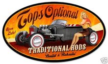 TOPS OPTIONAL TRADITIONAL RODS HEAVY METAL SIGN