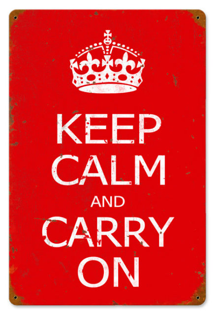 KEEP CALM CARRY ON HEAVY METAL SIGN RED