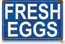 FRESH EGGS HEAVY METAL SIGN BLUE
