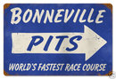 BONNEVILLE PITS RACE COURSE HEAVY METAL SIGN