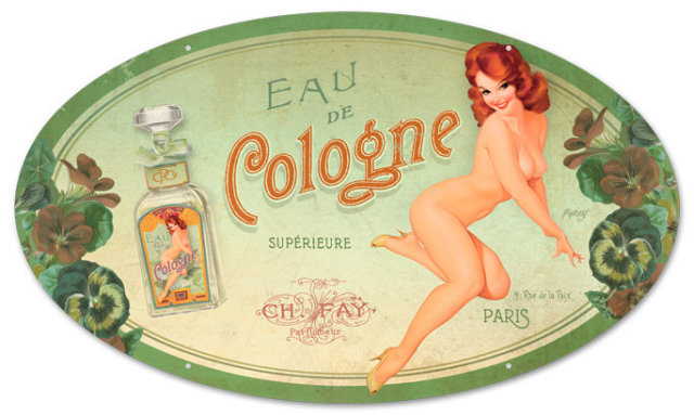 COLOGNE HEAVY OVAL METAL SIGN