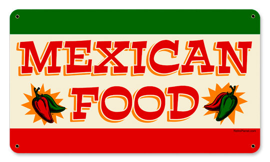 Mexican Food colorful restaurant/ cantina/ metal sign
