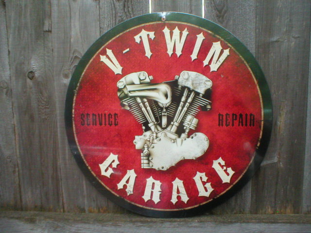 V-TWIN GARAGE SERVICE REPAIR Heavy Metal Sign
