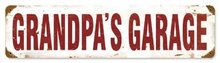 GRANDPA'S GARAGE heavy metal sign OLD LOOK