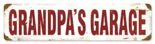 GRANDPA'S GARAGE heavy metal sign OLD LOOK