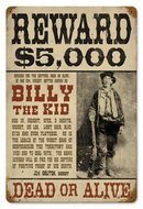 BILLY THE KID OUTLAW HEAVY METAL SIGN