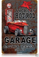 American Hot Rod Mobilgas HEAVY METAL SIGN