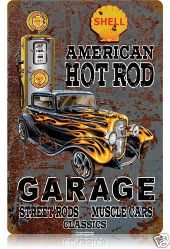 American Hot Rod Shell HEAVY METAL SIGN