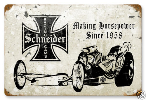 Schneider Racing Cams heavy metal sign auto garage