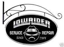 LOW RIDER SERVICE LARGE OVAL METAL SIGN w/HANGER