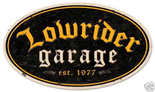 Lowrider Parts & Service Heavy Oval Metal Sign