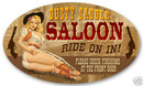 Dusty Saddle Saloon large oval metal sign