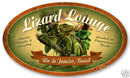 LIZARD LOUNGE Large Oval Metal Sign