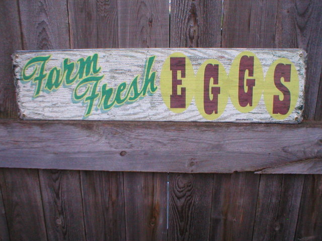 FARM FRESH EGGS HEAVY METAL SIGN