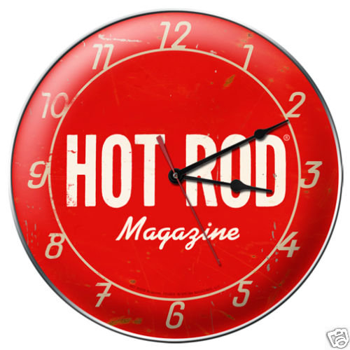 HOT ROD MAGAZINE METAL CLOCK