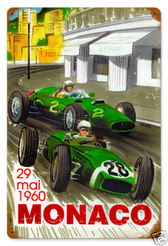 Monaco Grand Prix 1960 HEAVY METAL SIGN