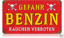 Danger Gasoline German military WWII HEAVY METAL SIGN