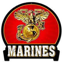 MARINES USMC INSIGNIA HEAVY METAL SIGN
