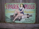SPARK PLUGS CLEANED REGAPPED HEAVY METAL SIGN