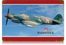 Flying Tigers Fighter Warhawk P-140 Heavy Metal Sign