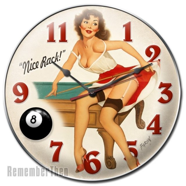 Pin Up Girl Billiards Clock NICE RACK