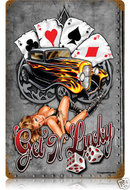 Get'n Lucky 32 Ford HEAVY METAL SIGN