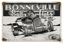 Bonneville Salt Flats HEAVY METAL SIGN BLACK WHITE