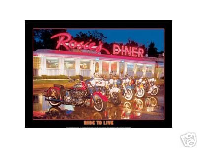 ROSIE'S DINER LIVE TO RIDE TIN SIGN