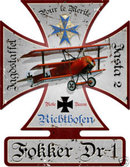 Fokker Triplane German WWI Red Baron metal sign