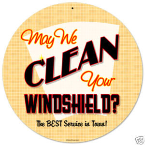 Clean Windshield heavy metal sign