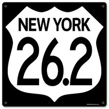 New York Marathon Highway heavy metal sign