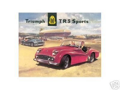 TRIUMPH TR3 SPORTS CAR TIN SIGN