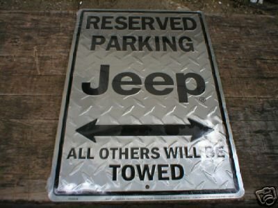 JEEP PARKING TIN SIGN
