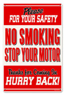 No Smoking Gas Station Safety heavy metal sign