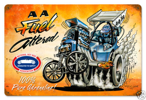 NHRA Fuel Altered Dragster Heavy Metal Sign
