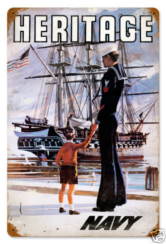 UNITED STATES NAVY Heritage heavy metal sign
