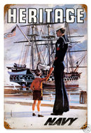 UNITED STATES NAVY Heritage heavy metal sign