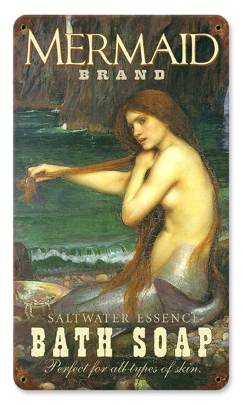 Mermaid Bath Soap heavy metal sign Colorful