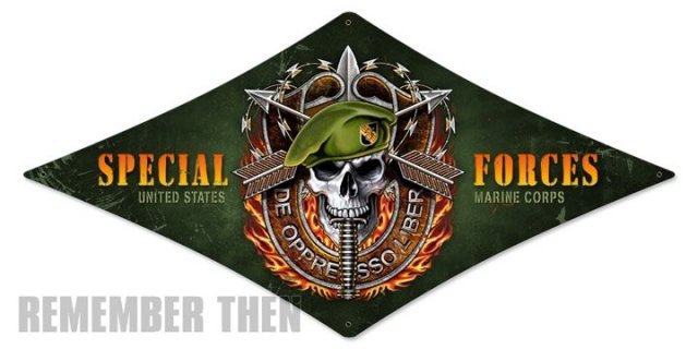 US Marines SPECIAL FORCES diamond shape Metal Sign