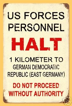 US FORCES PERSONNEL HALT heavy metal sign