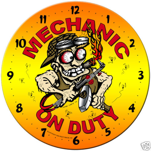 Mechanic on Duty SHOP GARAGE Clock