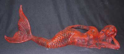 One Big Rustic Brown Laying Mermaid cast iron