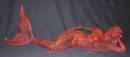 One Big Rustic Brown Laying Mermaid cast iron