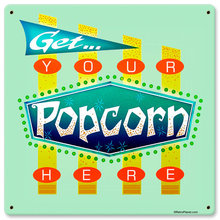 Get Your Popcorn Here theater sign HEAVY METAL SIGN