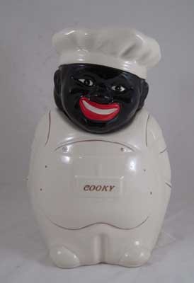 Porcelain White Chef cookie jar COOKY