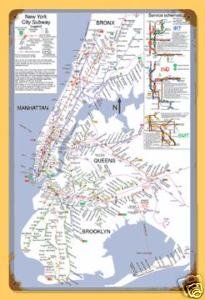 New York Subway Map HEAVY METAL SIGN