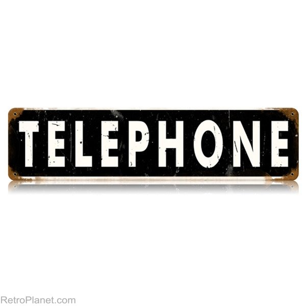 Telephone long HEAVY METAL SIGN