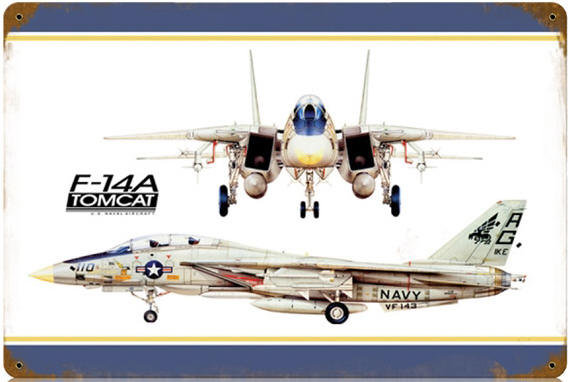 F-14A Tomcat Heavy Metal Airplane Sign