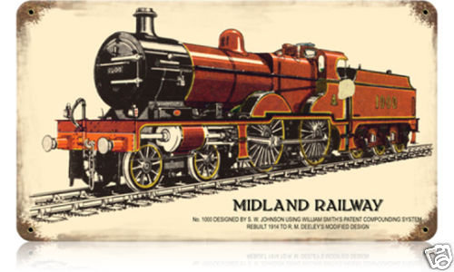 Midland Railway railroad Heavy Metal Sign