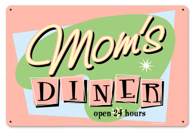 Moms Diner Heavy Metal Sign